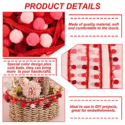 Rubans à pompons en polyester de couleur dégradée de 6.5 mètre&nbsp;DIY-GA0006-95D