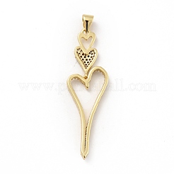 Porte micro ouvrent pendentifs zircone cubique en laiton de placage&nbsp;ZIRC-F129-38G