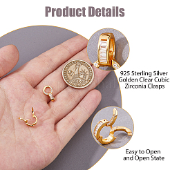 2 pz. 925 fermagli twister in argento sterling con zirconi cubici trasparenti&nbsp;STER-HS0001-22A-G