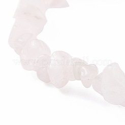 Bracciale elasticizzato con perline di quarzo rosa naturale e perla&nbsp;BJEW-JB07918