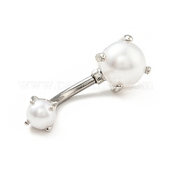 Bilanciere curvo con perline acriliche&nbsp;AJEW-G042-03P