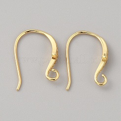 Crochets d'oreilles en laiton avec micro pave zircone cubique transparente&nbsp;KK-WH0038-44G
