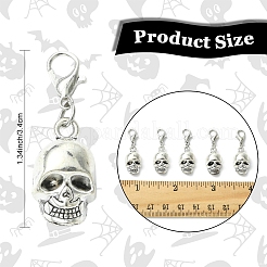 10 pendentif décoratif en forme de crâne en alliage&nbsp;HJEW-YW00204