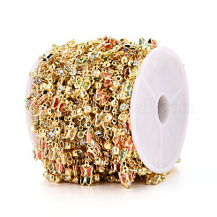 Chaînes à maillons en laiton et verre avec breloque papillon&nbsp;CHC-T018-12A-G