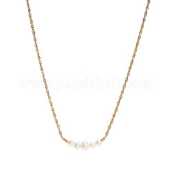 Cinque collane da donna con ciondolo a forma di patata con perle naturali e catena a maglie in acciaio inossidabile 314&nbsp;ZS8257