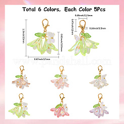 30 marcador de punto de bloqueo acrílico con forma de mariposa y flor&nbsp;HJEW-SC0002-21