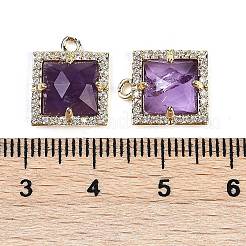 Natürlicher Amethyst mit facettierten quadratischen Anhängern&nbsp;G-I375-06G-01