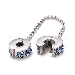 304 acciaio inossidabile piatto rotondo catena di sicurezza clip di blocco stop charms&nbsp;STAS-C047-08P