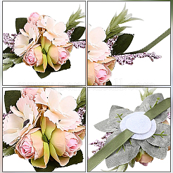 2 boutonniere da fiore in seta con imitazione di rose in 2 stili&nbsp;AJEW-CP0001-60