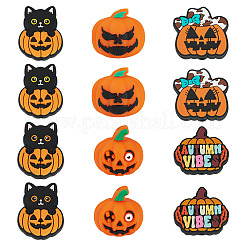 12 Stück Silikon-Brennperlen in 6 Stilen mit Halloween-Motiv&nbsp;SIL-TA0003-26