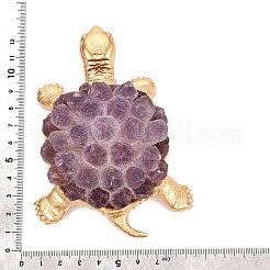 Figuritas de tortuga con racimo de amatista natural y aleación de zinc&nbsp;G-Q615-01B
