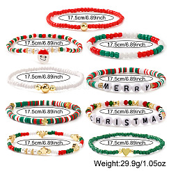9 Stück dehnbares Weihnachtsarmband aus Acryl&nbsp;QX4351-7