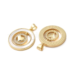 Pendentifs avec zircon cubiques à micro-pavés en laiton&nbsp;KK-U070-02D-G