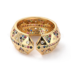 Anello a cupola con zirconi colorati per lei&nbsp;RJEW-C017-02G-RS