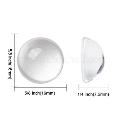 Mezzo trasparente cabochons di vetro rotondo&nbsp;GGLA-R027-16mm