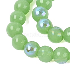 Galvanisierte imitatorische Jade Glasperlen Stränge&nbsp;EGLA-Q132-6MM-01B-08