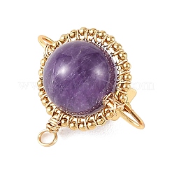 Pendentifs enveloppés de fil de cuivre d'améthyste naturelle&nbsp;PALLOY-TA00426-02