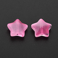 Perle di vetro verniciato a spruzzo trasparente bicolore&nbsp;GLAA-T022-25-C06