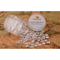 Cabochon in vetro trasparente retro piatto smaltato da 10 mm trasparente per gioielli per fare le foto&nbsp;GGLA-PH0001-03D-B