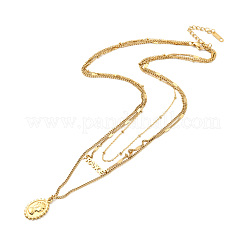Collar de una capa de acero inoxidable 304 con revestimiento iónico (IP)&nbsp;NJEW-P229-09G