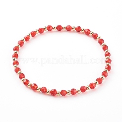 Ensembles de bracelets de perles extensibles en verre et laiton&nbsp;BJEW-JB06151