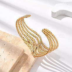 Bracelets manchettes en acier inoxydable 304&nbsp;BJEW-B108-12G