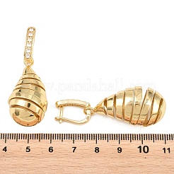 Boucles d'oreilles en laiton avec zircone cubique de micro pavé&nbsp;EJEW-G471-54G