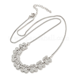 Colliers plastrons en laiton micro pavé de zircones cubiques transparentes en forme de fruits&nbsp;NJEW-F342-01B-P