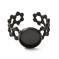 Componenti per anello da polso a forma di fiore cavo in acciaio inossidabile 304&nbsp;STAS-P454-03B-B