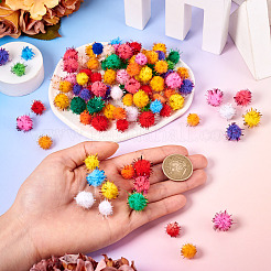 200 Stück 2 Stile handgefertigte DIY-Puppenbastel-Pompon-Garn-Pompon-Bälle&nbsp;AJEW-TA0002-18
