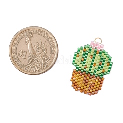 Colgantes de cactus con cuentas de vidrio&nbsp;PALLOY-MZ00898-01