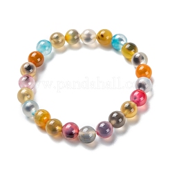 Bracelets extensibles unisexes en sucre naturel coeur agate&nbsp;BJEW-K097-01A-06
