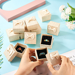 Boîtes de rangement carrées en carton pour bagues cadeaux&nbsp;CON-TAC0001-17F