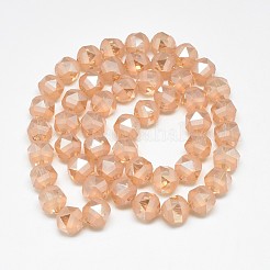 Chapelets de perles en verre électroplaqué&nbsp;EGLA-Q085-8mm-05