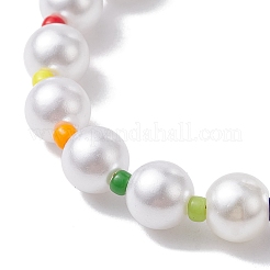 Runde Perlenarmbänder aus Glas und Acryl&nbsp;BJEW-JB10076