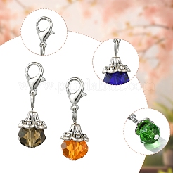 10 pendentif décoratif en verre et alliage en forme de larme&nbsp;HJEW-YW00037
