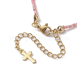 Braccialetti con perline di quarzo rosa naturale&nbsp;BJEW-MZ00047-02