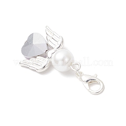 Herz Engel Glas & Glasperlen Anhänger Dekorationen&nbsp;HJEW-JM03773-03