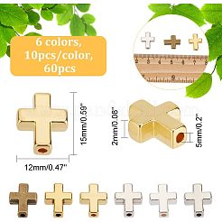 60pcs 6 Farben tibetanische Legierungsperlen&nbsp;TIBEB-HY0001-05