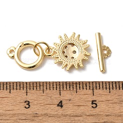 Messing Micro Pave klare Zirkonia Knebelverschlüsse&nbsp;KK-N254-78G