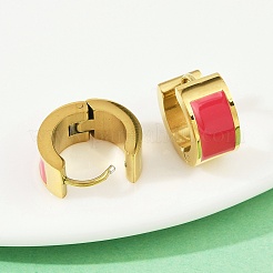 Pendientes de aro esmaltados de acero inoxidable 304&nbsp;EJEW-K268-20G-01