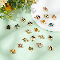 28 Stück 7 Farben Glasverbinder Charms&nbsp;GLAA-AR0001-28