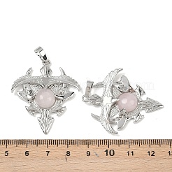 Natürlichen Rosenquarz Anhänger Dreieck&nbsp;G-G293-01P-21