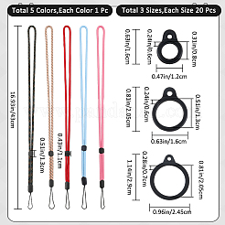 5 cinturino da collo in poliestere bicolore&nbsp;DIY-GF0008-16