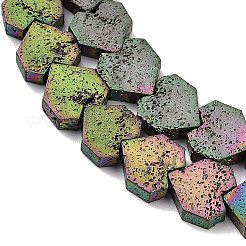 Brins de perles de pierre de lave naturelle galvanisées&nbsp;G-K388-04B-01