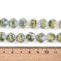 Perles de lampwork faites à la main avec fleur intérieure texturée&nbsp;LAMP-T024-07C