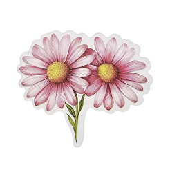 50 Stück wasserdichte Blumen-PVC-Aufkleber.&nbsp;STIC-D300-06