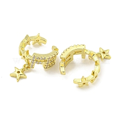 Orecchini a polsino in zirconi cubici micro pavè di ottone&nbsp;EJEW-C104-012G