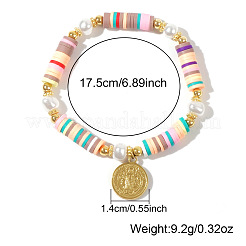 Braccialetti rotondi piatti in stile bohémien con ciondolo in acciaio inossidabile di San Benedetto&nbsp;GW4525-1