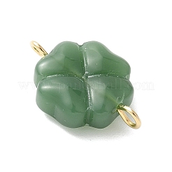 2 pièce de breloques connecteurs en verre imitation jade peint à la bombe&nbsp;PALLOY-JF03525-02